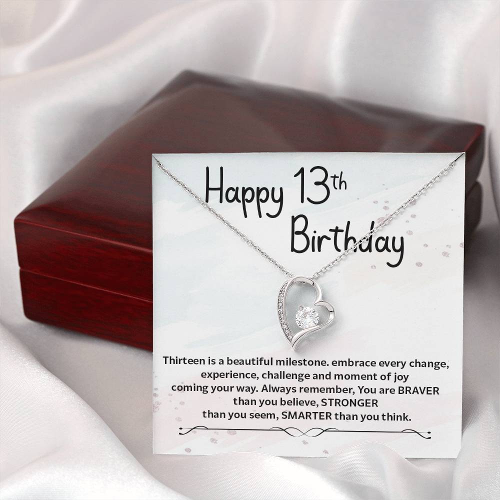 13th Birthday Necklace Gift for Teen Girl – Braver Stronger Smarter