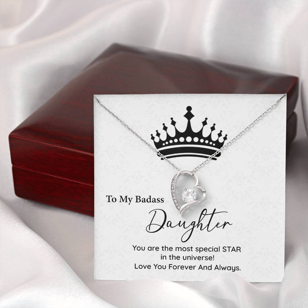 Badass Daughter Gift – Crown Message Card Jewelry