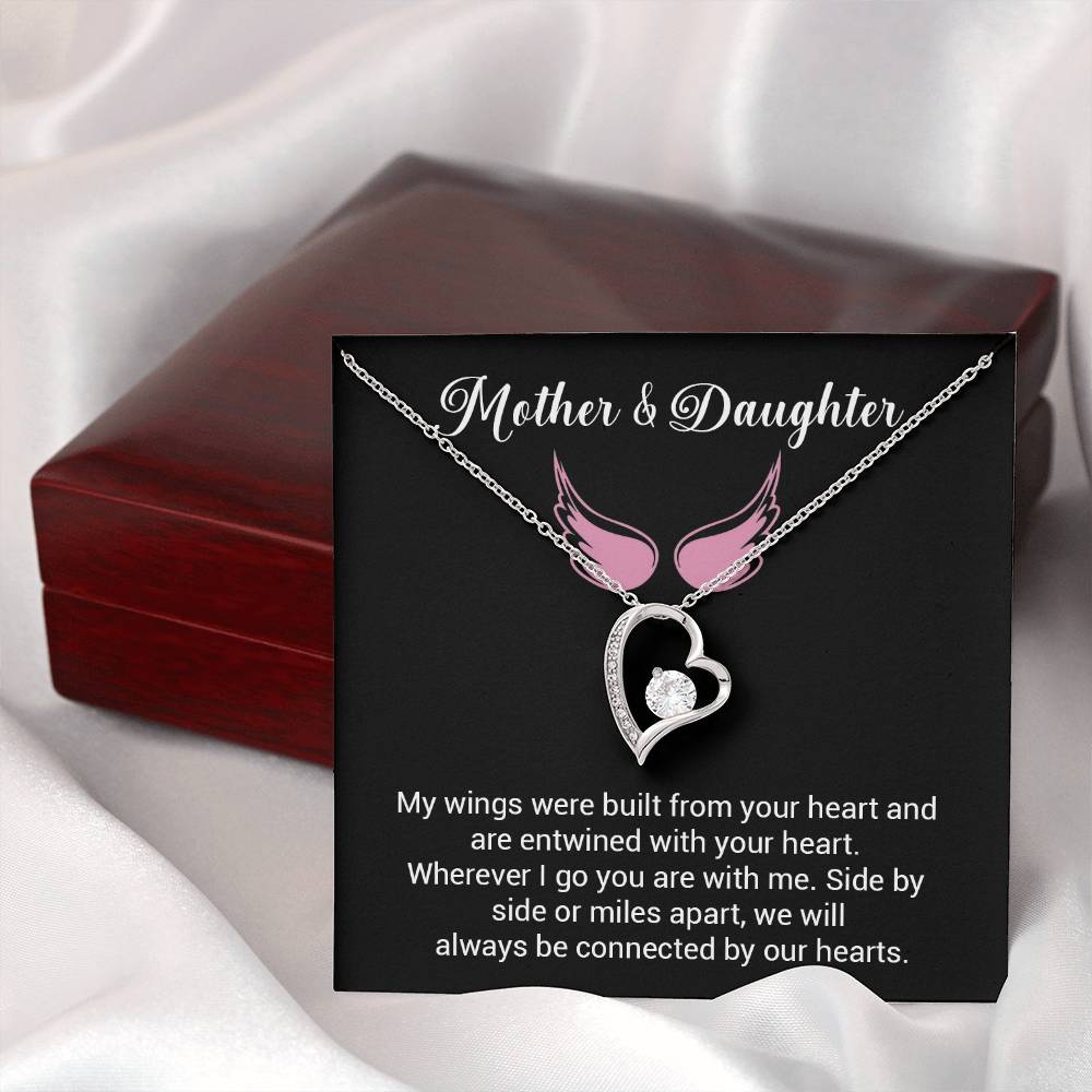Mother & Daughter Necklace – Wings of Love Message Gift Box