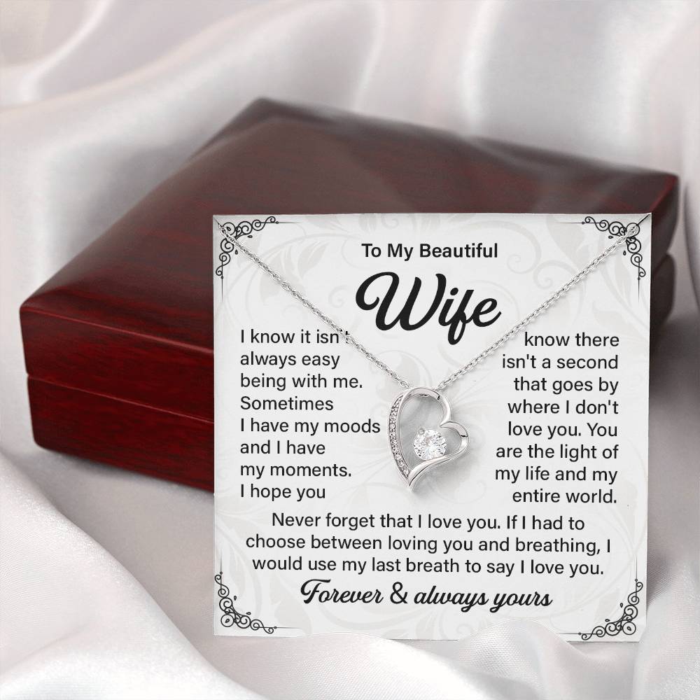 Husband to Wife Necklace Gift with Message Card