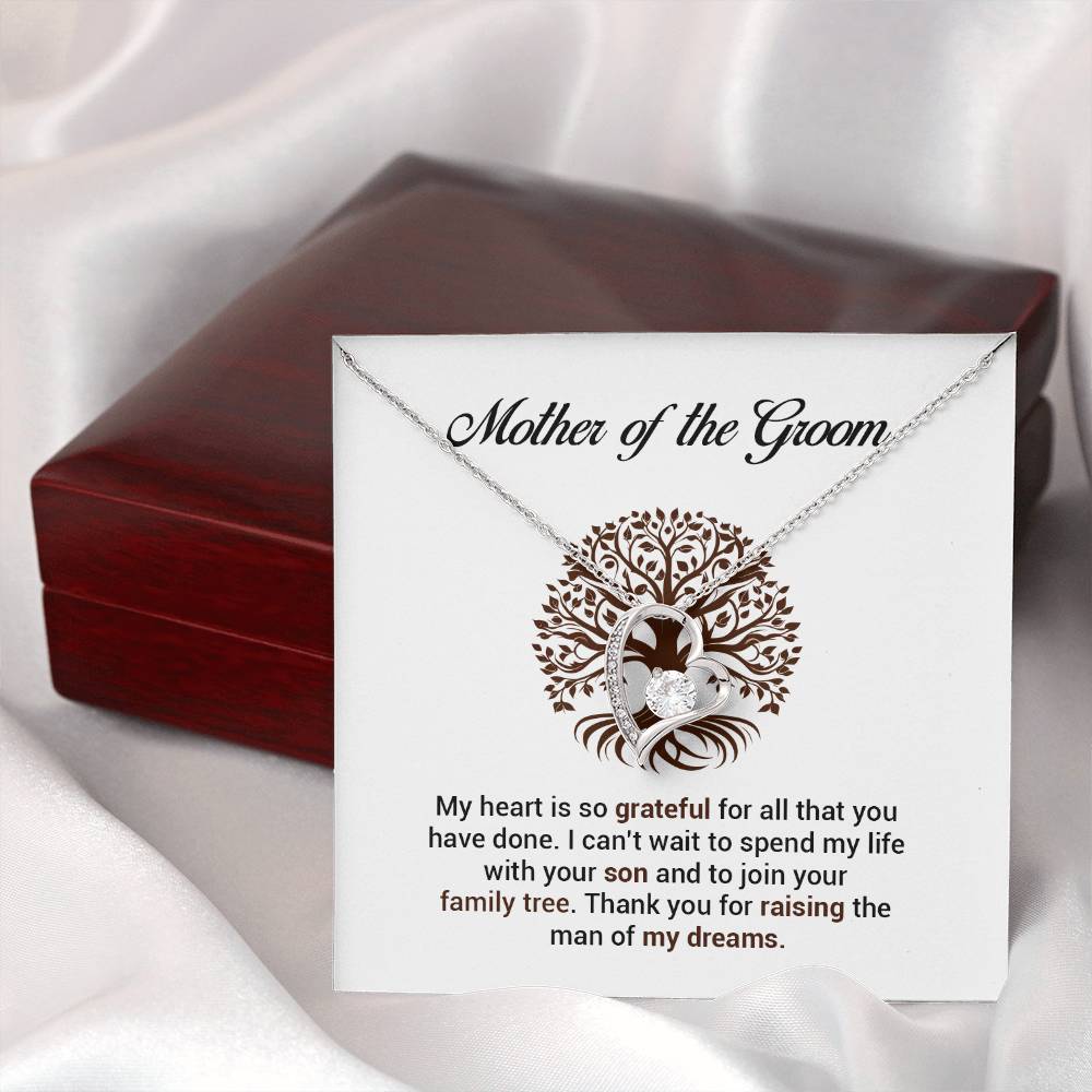 Mother of Groom Necklace Gift from Bride with Message Card