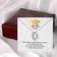 Graduation Heart Necklace with Floral Cap Card
