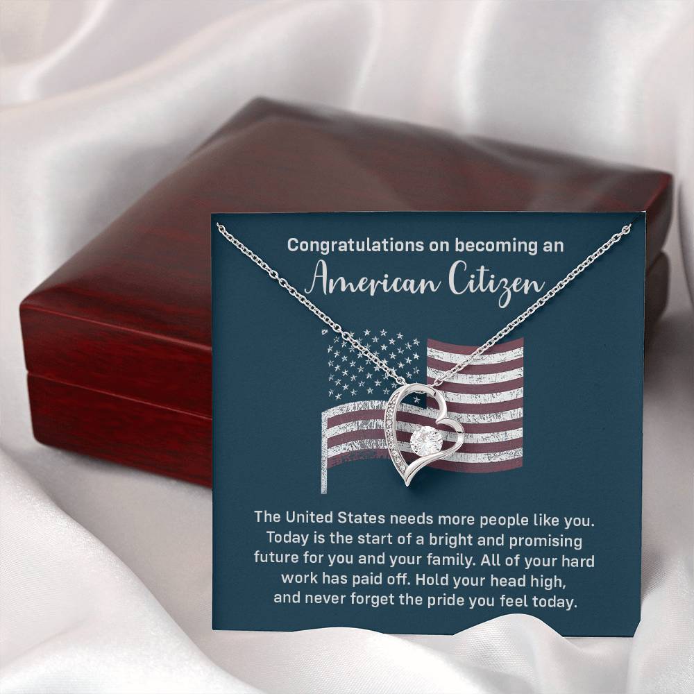 Congratulations Necklace For New American Citizen Necklace For New American Citizen Necklace With Citizenship Message Gift For New American Adventure Necklace For Pursuing Your Dreams Necklace For New Adventure As U.s. Citizen