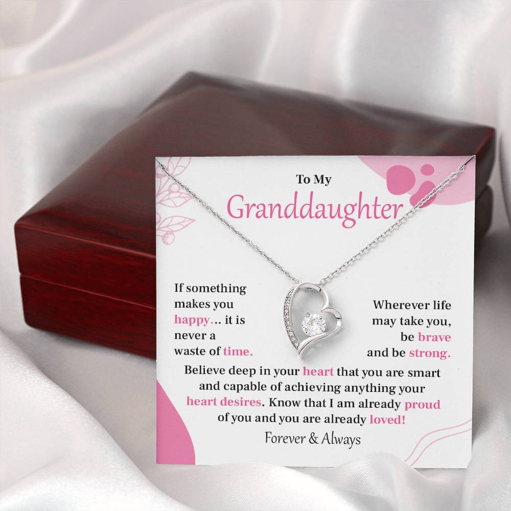 Encouraging Granddaughter Necklace with Heartfelt Message