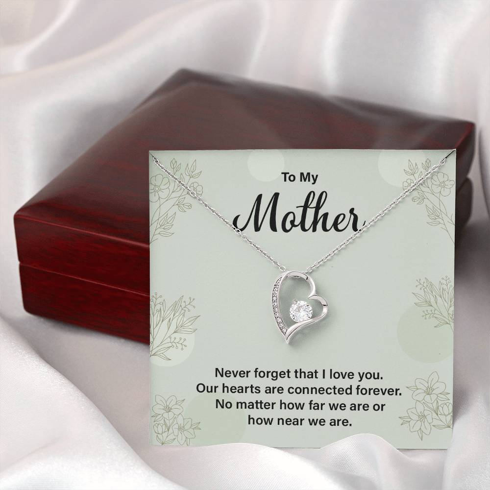 Heart Necklace Gift For Mom From Child With Message Card