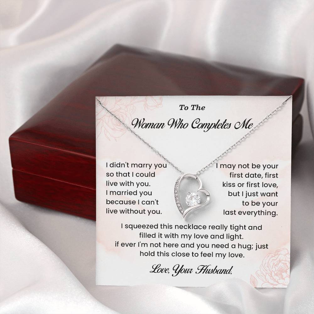Necklace Gift for Wife – Woman Who Completes Me