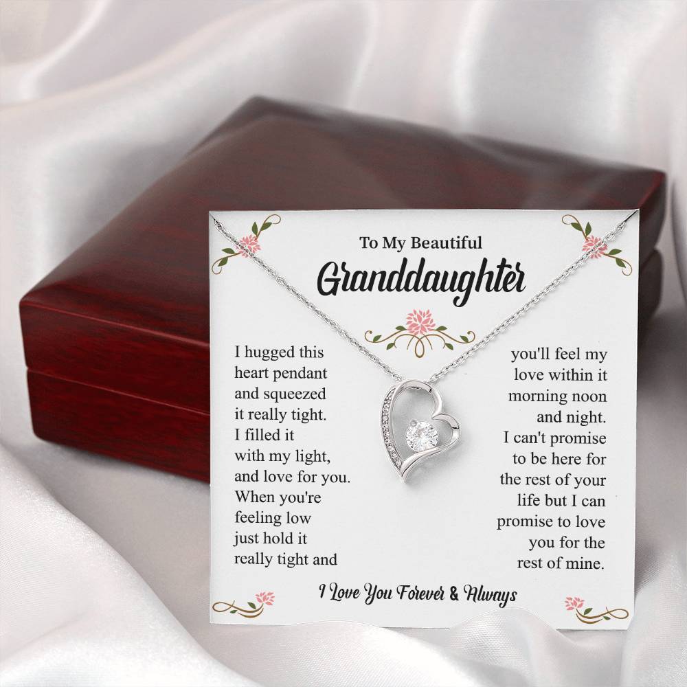 Granddaughter Necklace Gift with Love Message Card