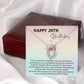 24th Birthday Necklace Gift for Her – Heart Pendant with Message Card