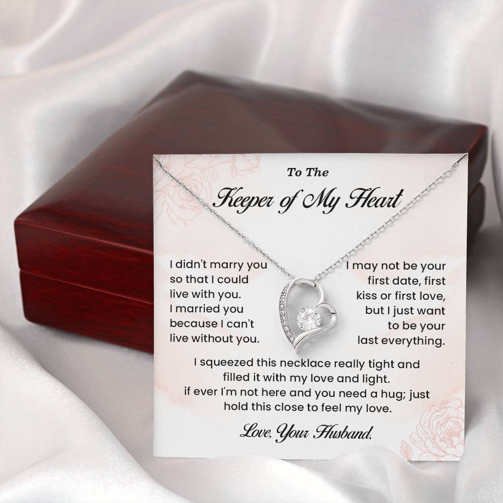 Necklace Gift for Wife – Keeper of My Heart Card