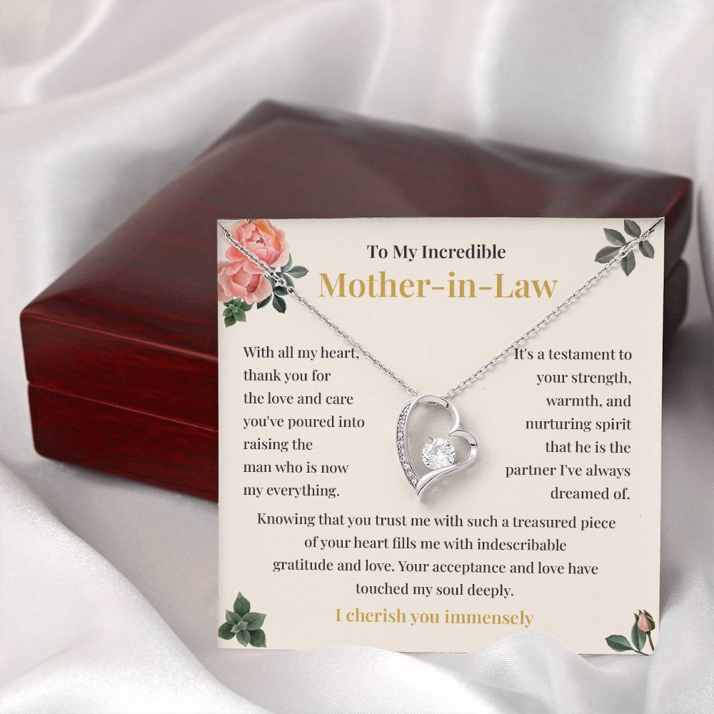 Mother-in-Law Gift from Bride with Heart Necklace