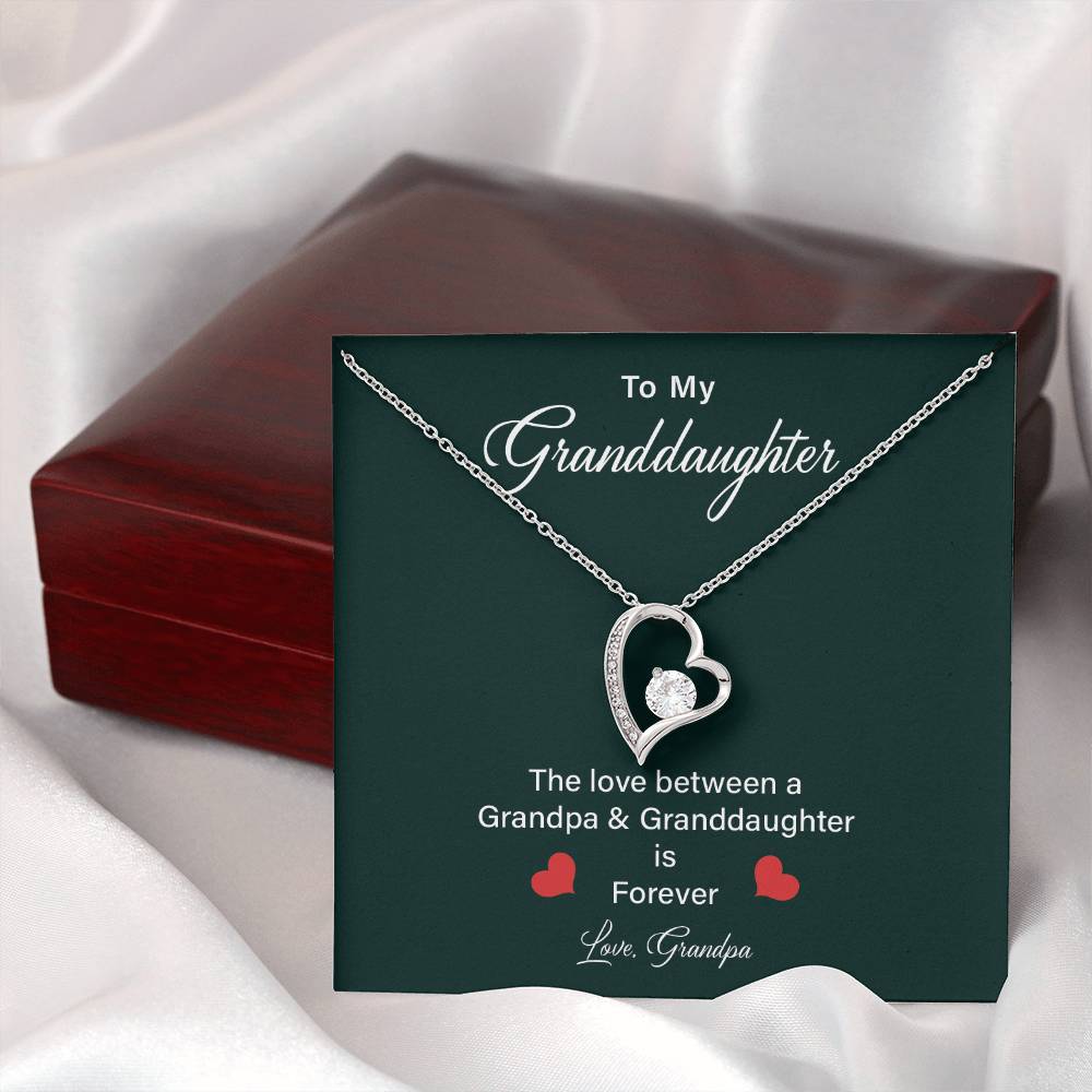 Granddaughter Heart Necklace from Grandpa – Gift Box