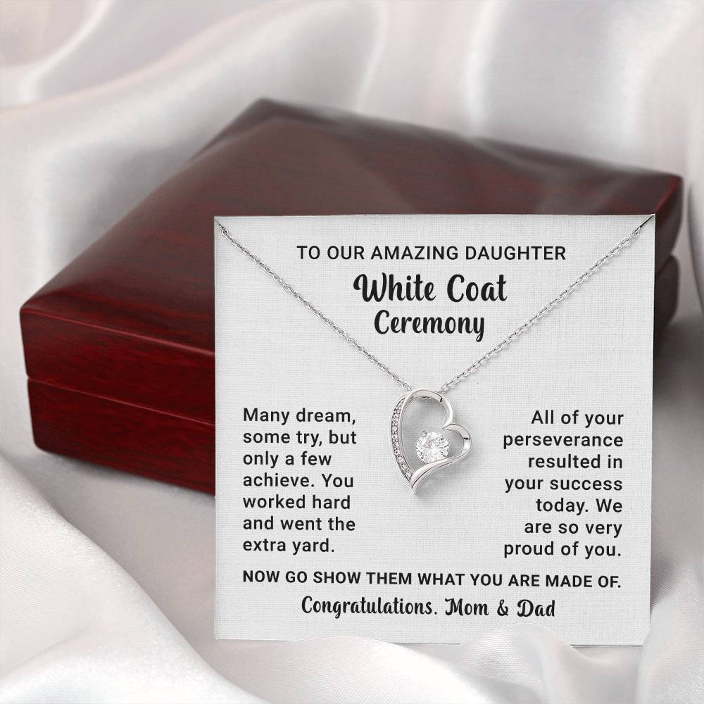 White Coat Ceremony Necklace Gift for Daughter From Parents