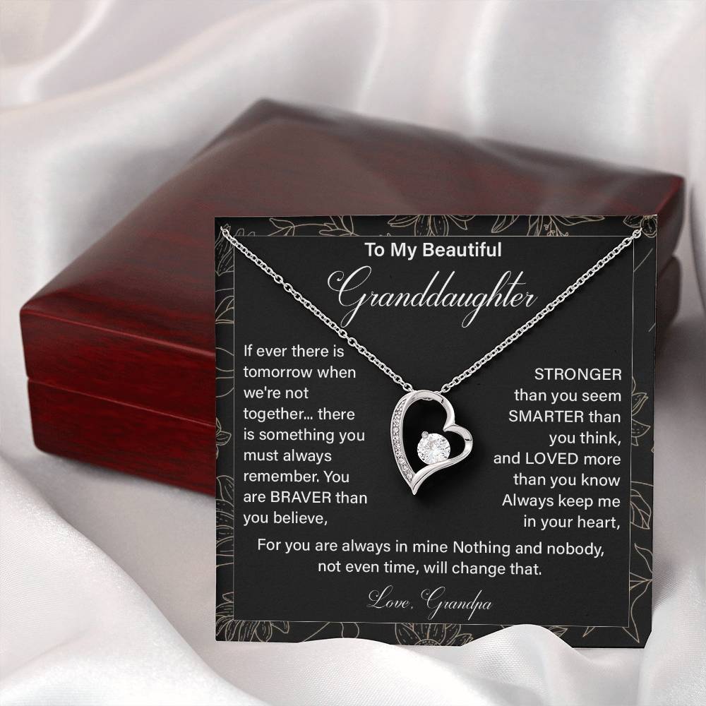 Granddaughter Necklace from Grandpa with Gift Card