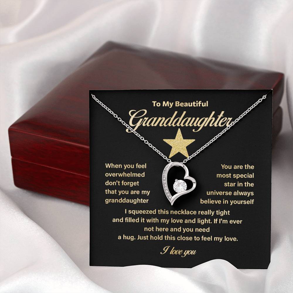 Granddaughter Necklace Gift – Star Message of Love & Strength