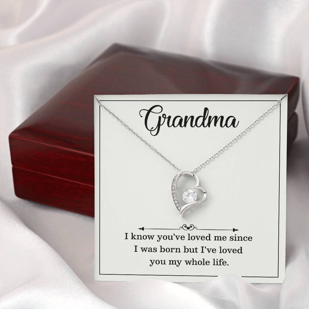 Grandma Necklace Gift – Loved You My Whole Life Message Card