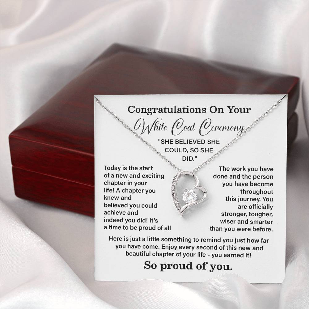 Congratulations On Your White Coat Ceremony New Adventures Necklace Hard Work Pay Off Necklace Enjoy The Journey Necklace Personal Growth Jewelry Daily Inspiration Necklace Heartfelt Message Necklace Congratulation Necklace She Believed She Could Necklace