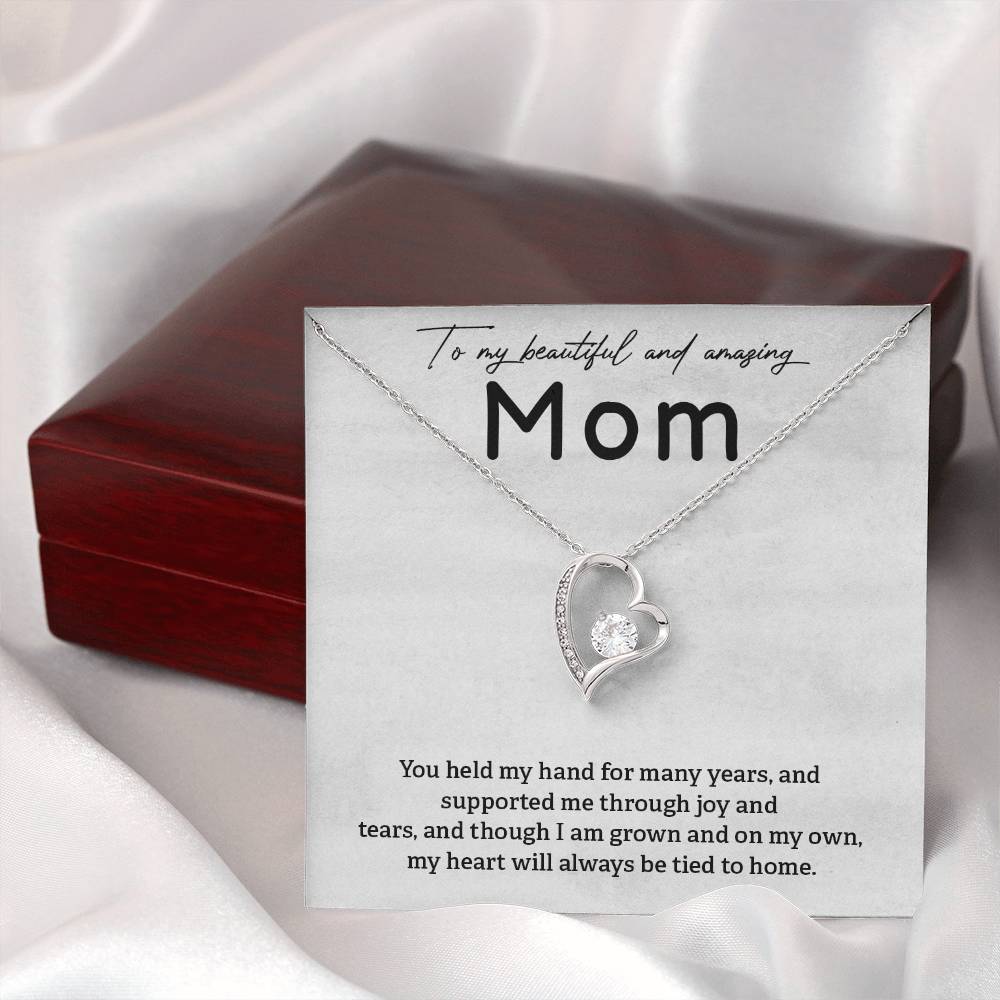 Mom Necklace Gift from Daughter – Heartfelt Message Card Jewelry