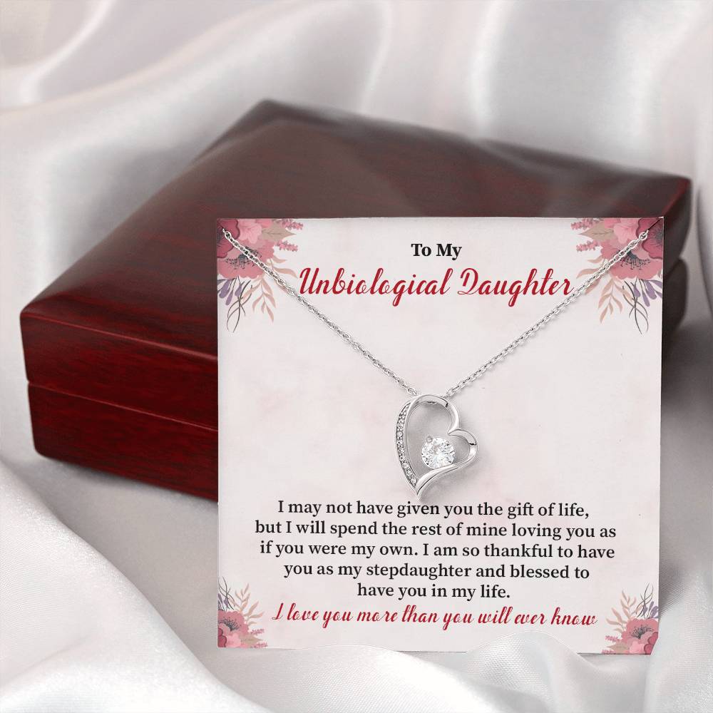 Unbiological Daughter Necklace – Heart Pendant Gift