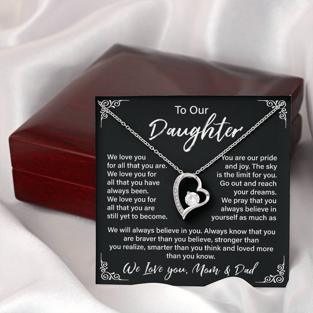 Gift for Daughter from Parents with Heart Pendant