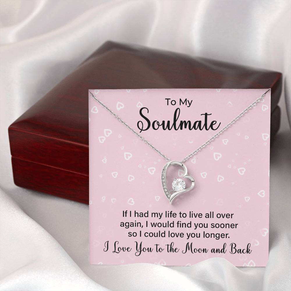 Soulmate Necklace Gift for Her with Message Card