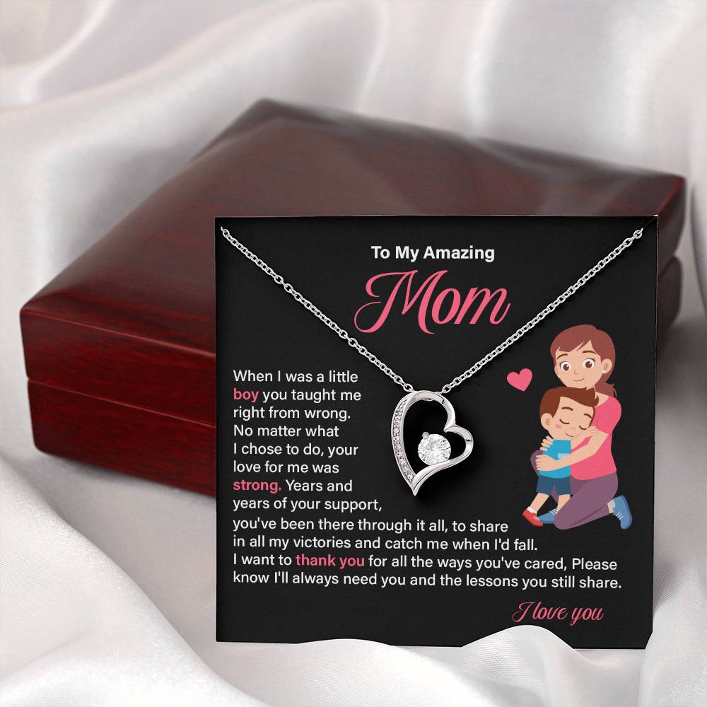 Heart Necklace Gift for Mom from Son – Thank You Mom