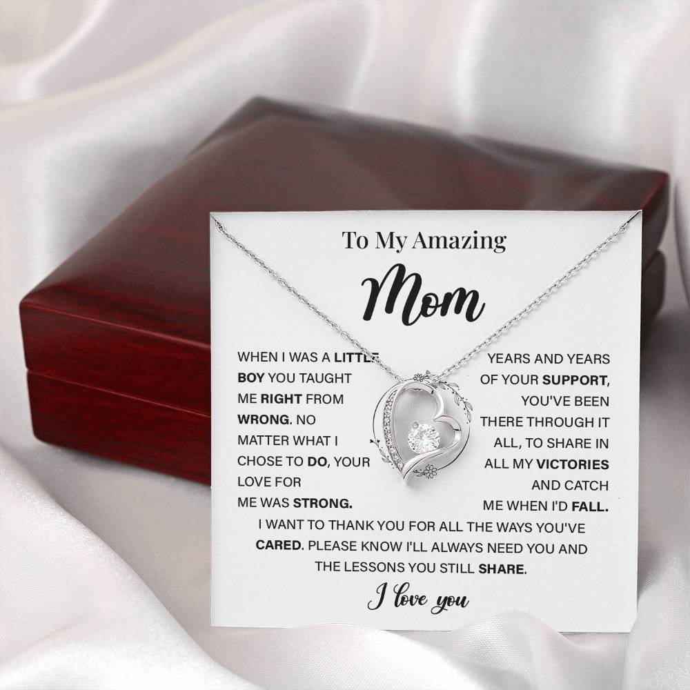 Sentimental Necklace for Mom with Heartfelt Message Card