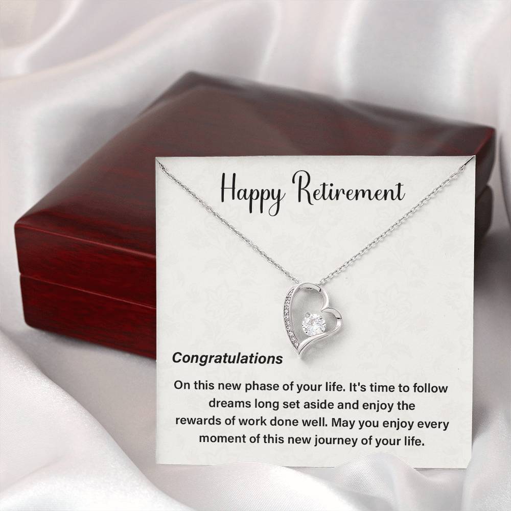 Retirement Necklace Gift for Women with Message Box