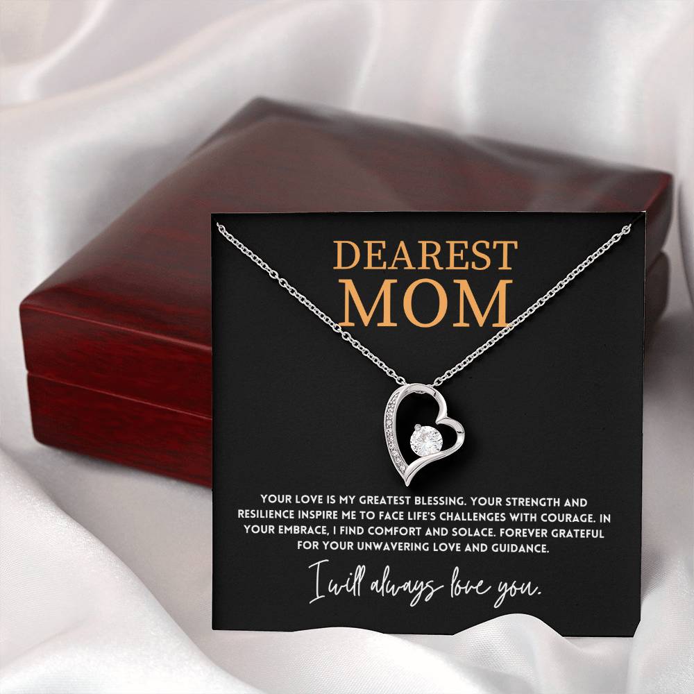 Heart Necklace Gift for Mom from Daughter or Son