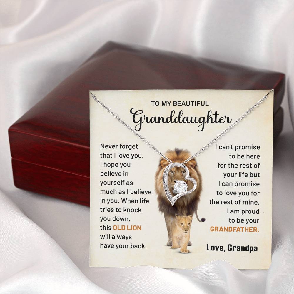 Granddaughter Gift from Grandpa with Lion Quote