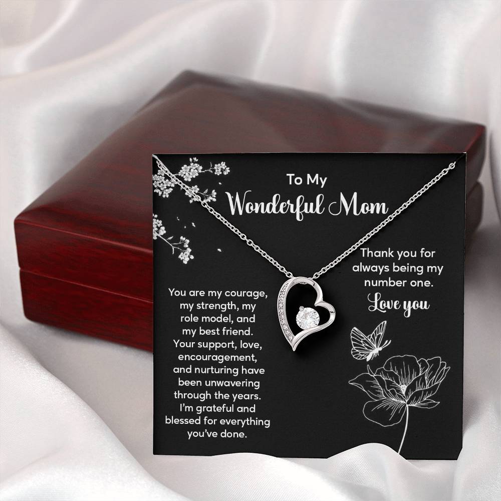 To My Wonderful Mom Elegant Jewelry Thoughtful Necklace For Family Love Sweet Gift For A Best Friend Heartfelt Necklace For Support And Care Sentimental Jewelry Thank You Pendant Beautiful Necklace Loving Gift For A Best Friend Loving Jewelry For Support