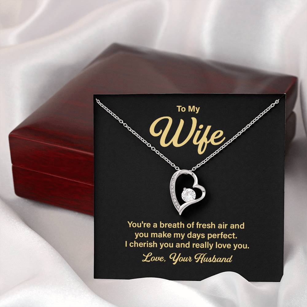 Anniversary Necklace Gift for Wife from Husband – Message Card