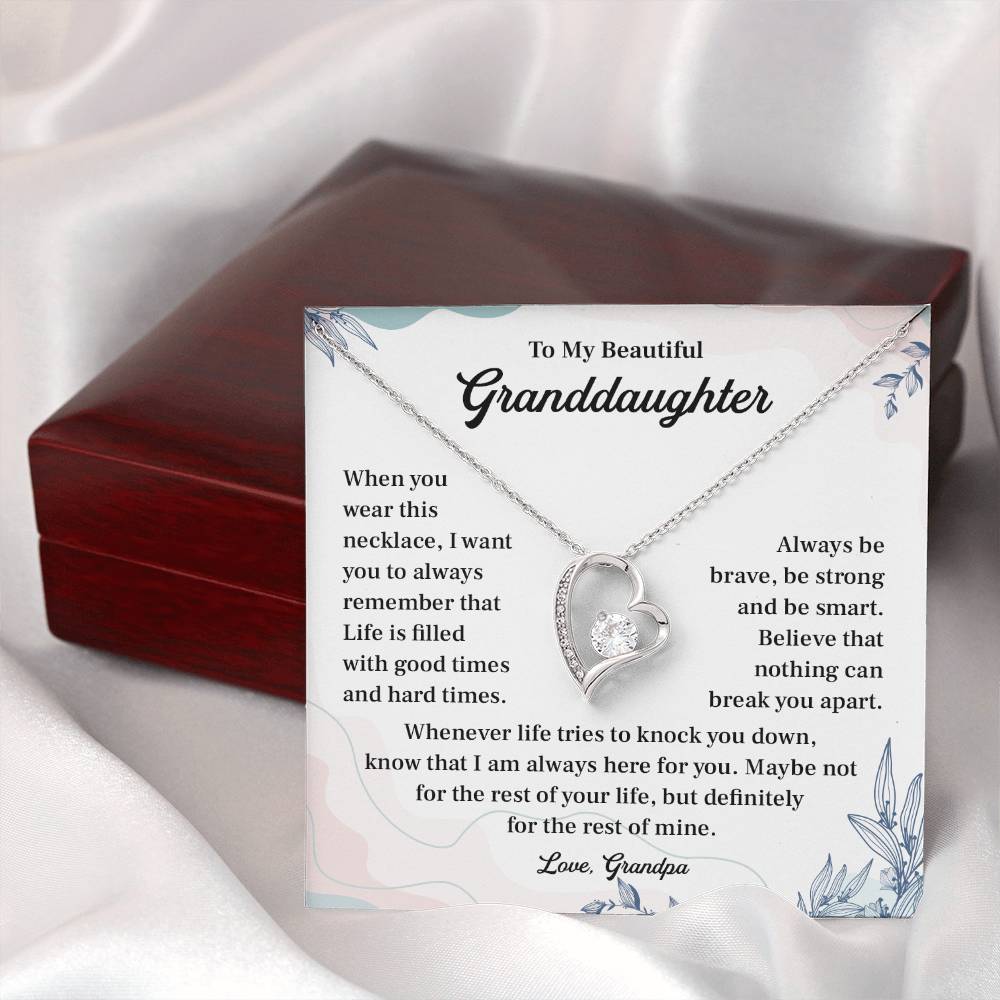 Granddaughter Necklace from Grandpa – Encouraging Message Card