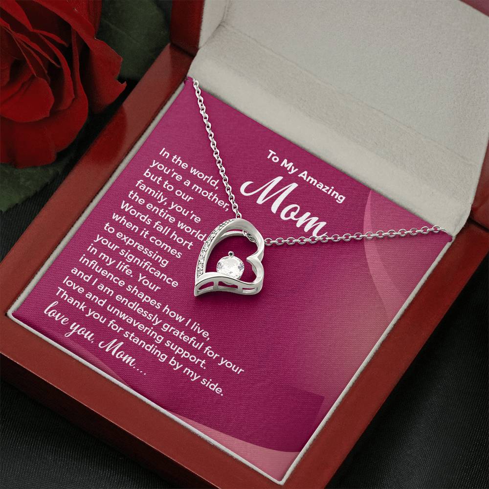 Mom Necklace Gift with Loving Message Card