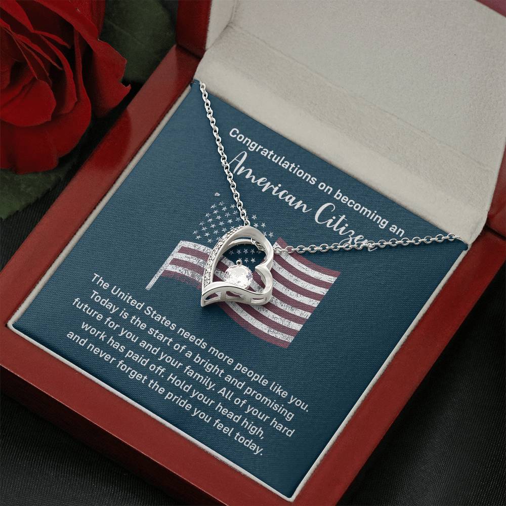 Congratulations Necklace For New American Citizen Necklace For New American Citizen Necklace With Citizenship Message Gift For New American Adventure Necklace For Pursuing Your Dreams Necklace For New Adventure As U.s. Citizen