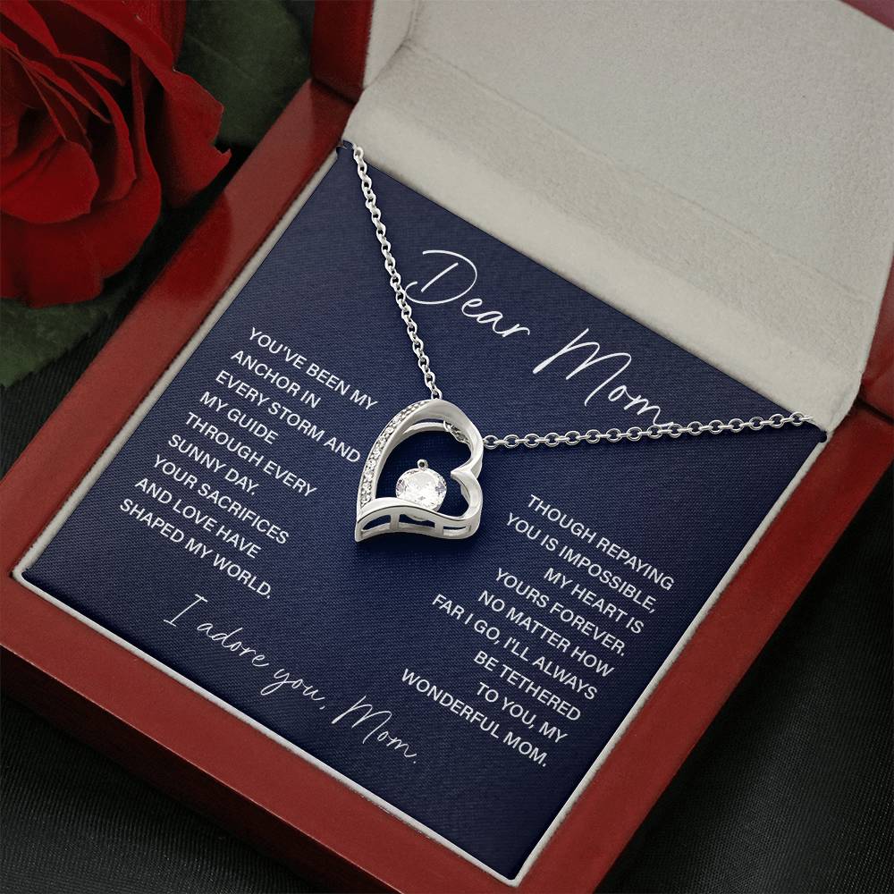 Dear Mom Mom Anchor Necklace Mother’s Love Gift Wedding Necklace Birthday Gift Necklace Guide Necklace Appreciation Pendant Anniversary Mom Gift Christmas Pendant Mom-child Bond Necklace Grandma Love Gift Valentine Necklace Gift