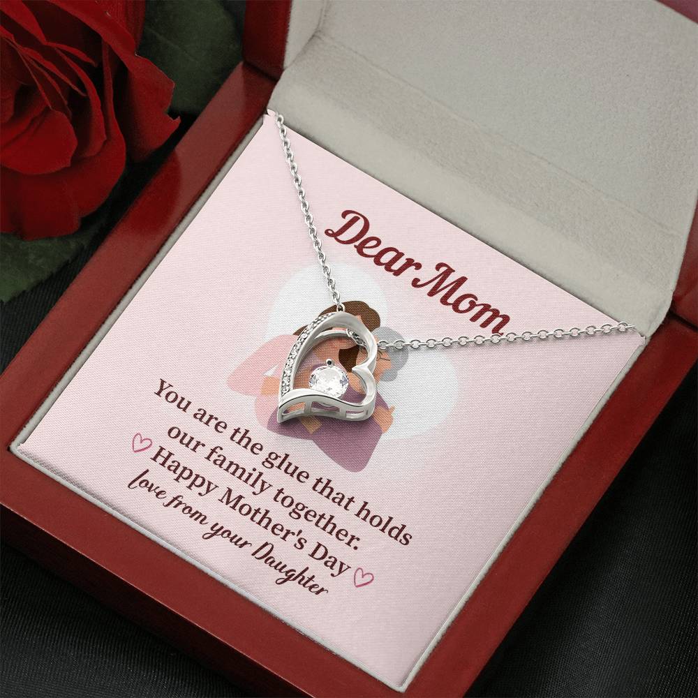 Dear Mom Family Glue Pendant Elegant Jewelry For A Mother’s Day Gift Sweet Gift For A Wonderful Woman Heartfelt Necklace Sentimental Jewelry Thank You Pendant Gift For A Special Mom Sweet Pendant For Family Love