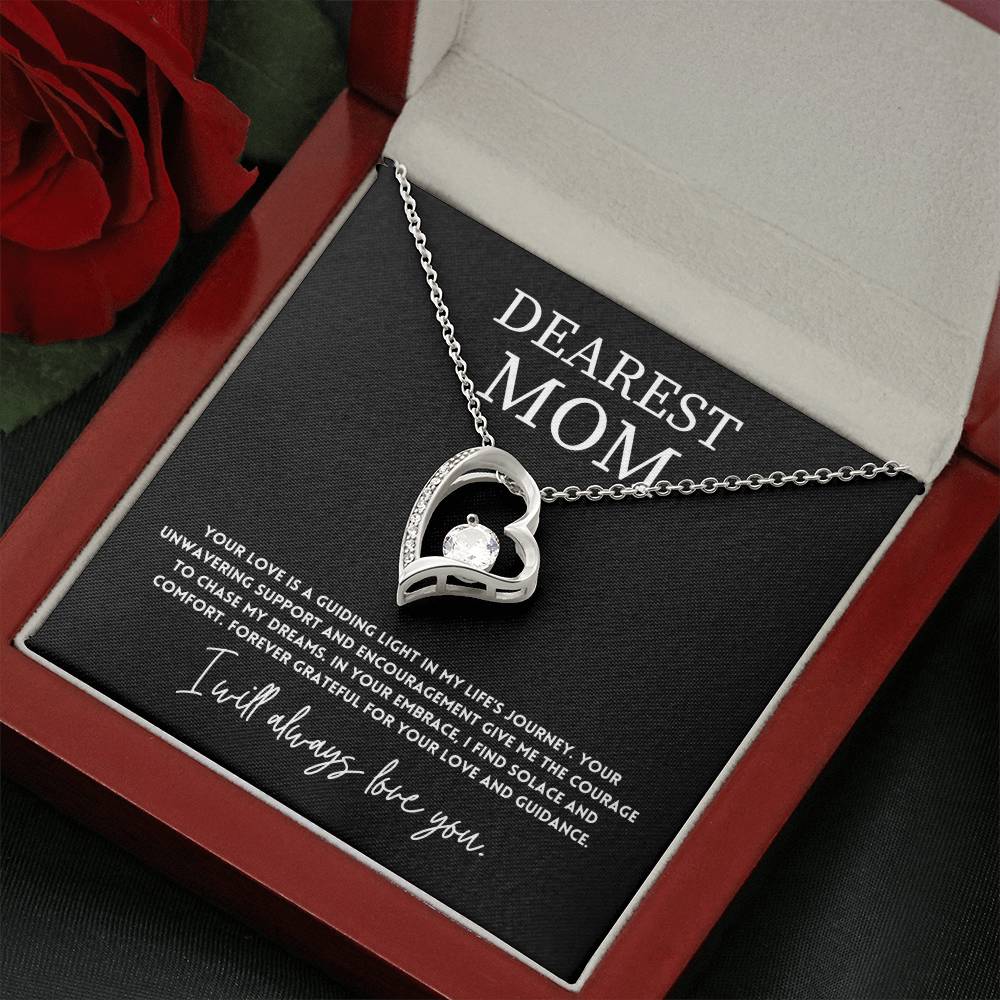 Dearest Mom, Best Necklace Gift From Son Necklace With Heartfelt Message Thoughtful Necklace Gift Best Mother’s Day Necklace Gift Jewelry Gift Love And Support Necklace Gift Inspirational Jewelry Gift Heart Pendant Necklace