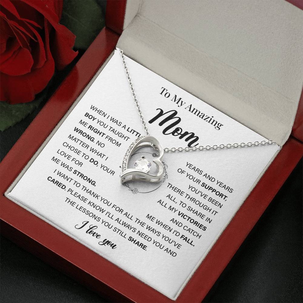 Sentimental Necklace for Mom with Heartfelt Message Card
