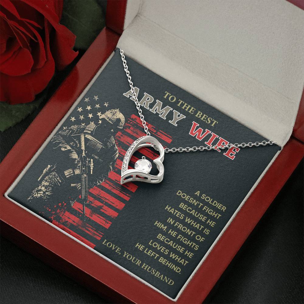 To the Best Army Wife  Best Army Wife Jewelry gift from husband Love and Support Necklace Emotional Support Jewelry Thank You Jewelry for Wives Unique Gift for Military Wives Romantic Gift for Army Wives My Beautiful Wife Jewelry Forever Together Necklace