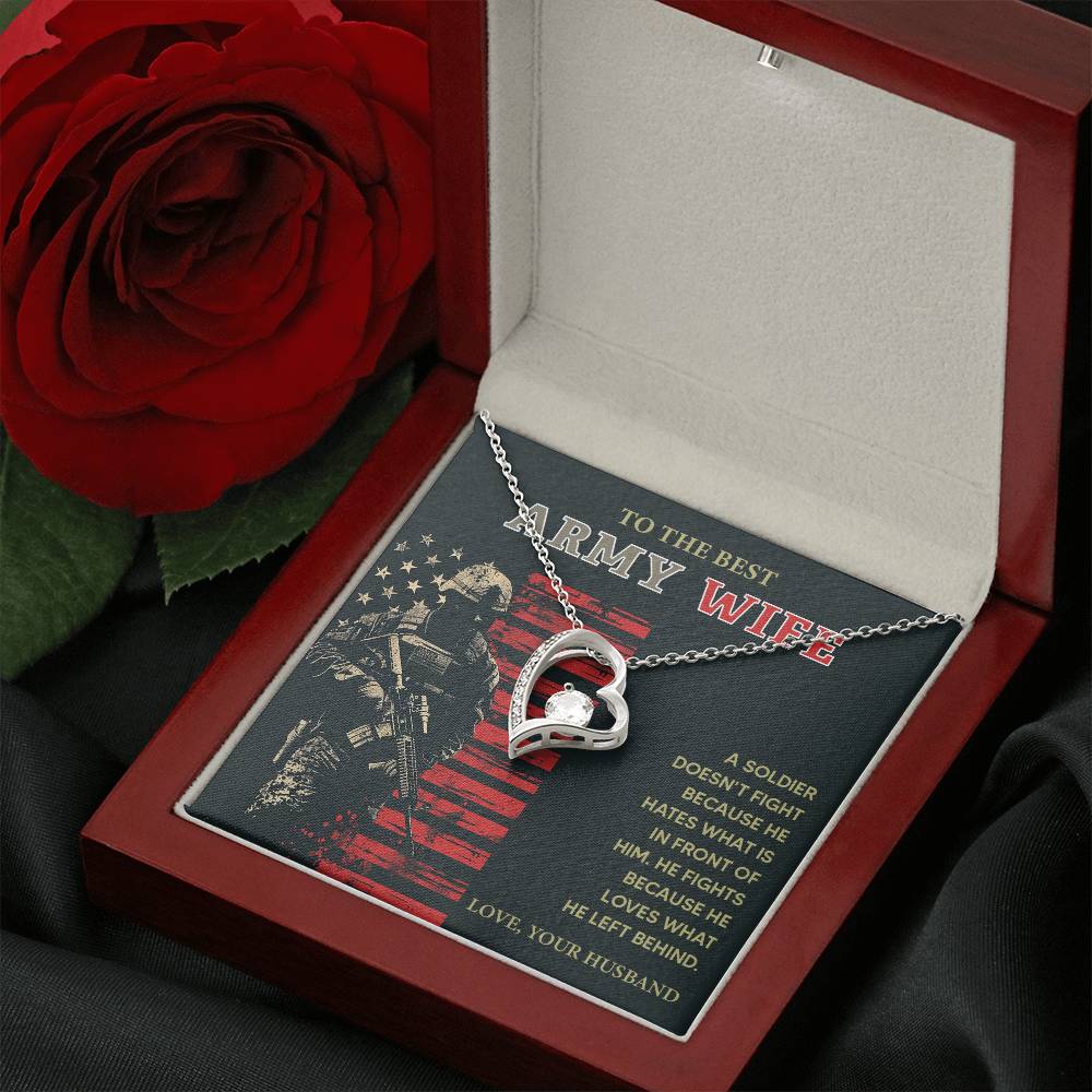 To the Best Army Wife  Best Army Wife Jewelry gift from husband Love and Support Necklace Emotional Support Jewelry Thank You Jewelry for Wives Unique Gift for Military Wives Romantic Gift for Army Wives My Beautiful Wife Jewelry Forever Together Necklace