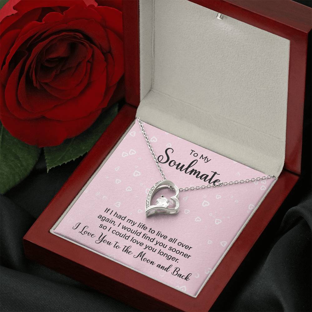 Soulmate Necklace Gift for Her with Message Card