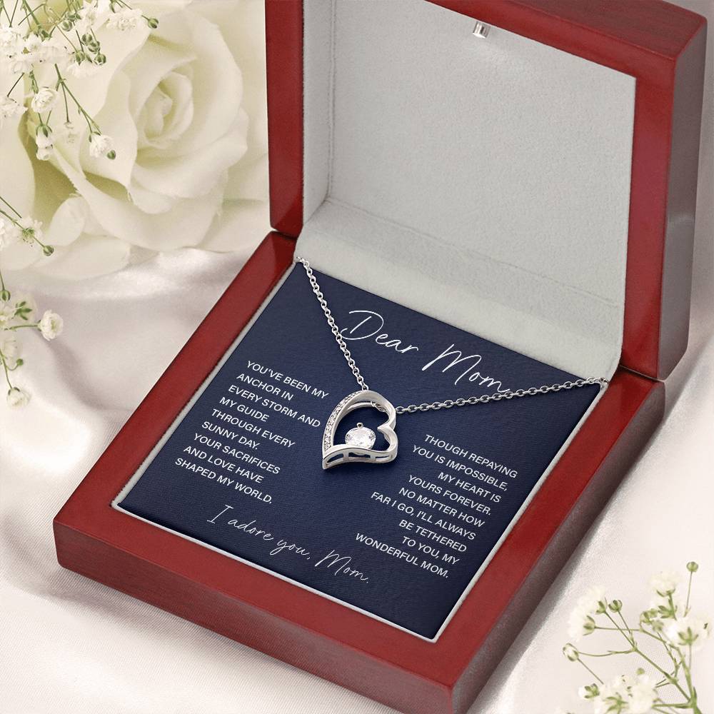 Dear Mom Mom Anchor Necklace Mother’s Love Gift Wedding Necklace Birthday Gift Necklace Guide Necklace Appreciation Pendant Anniversary Mom Gift Christmas Pendant Mom-child Bond Necklace Grandma Love Gift Valentine Necklace Gift