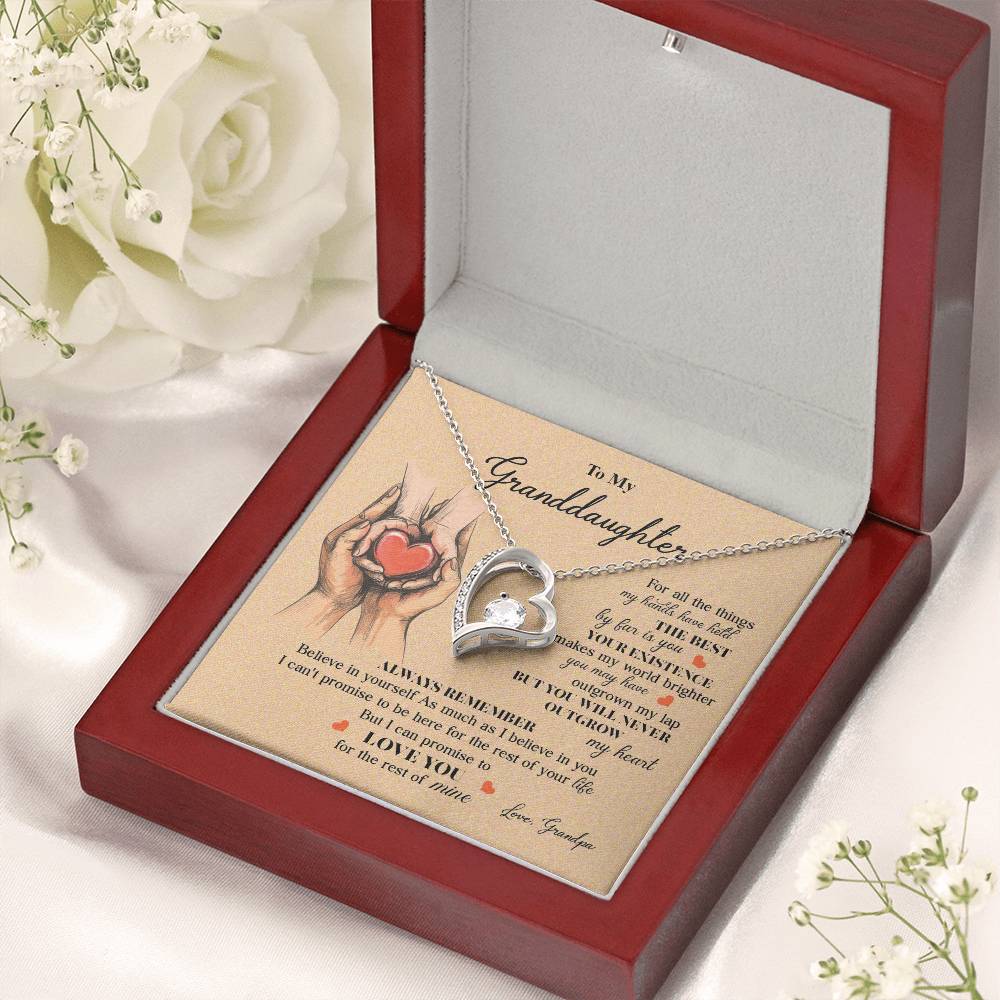 Granddaughter Necklace from Grandpa with Message Card