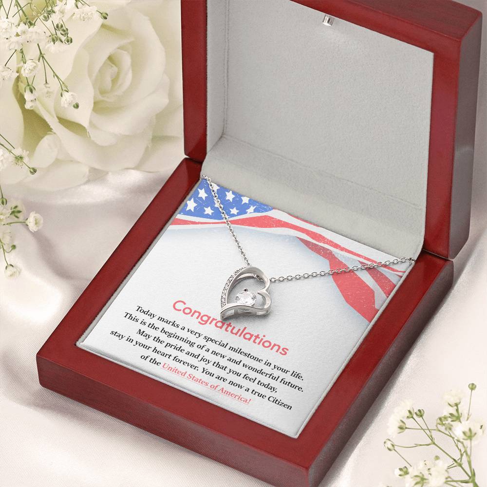 Congratulations Necklace For New U.s. Citizen Necklace For New U.s. Citizen Gift For New American Citizen Necklace With Citizenship Message Necklace For Official U.s. Citizen Gift For New U.s. Patriot Jewelry For New U.s. Citizen Jewelry For U.s.