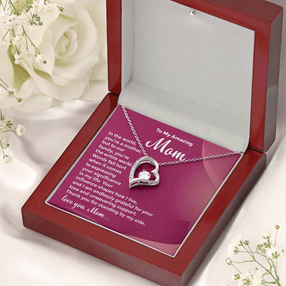 Mom Necklace Gift with Loving Message Card