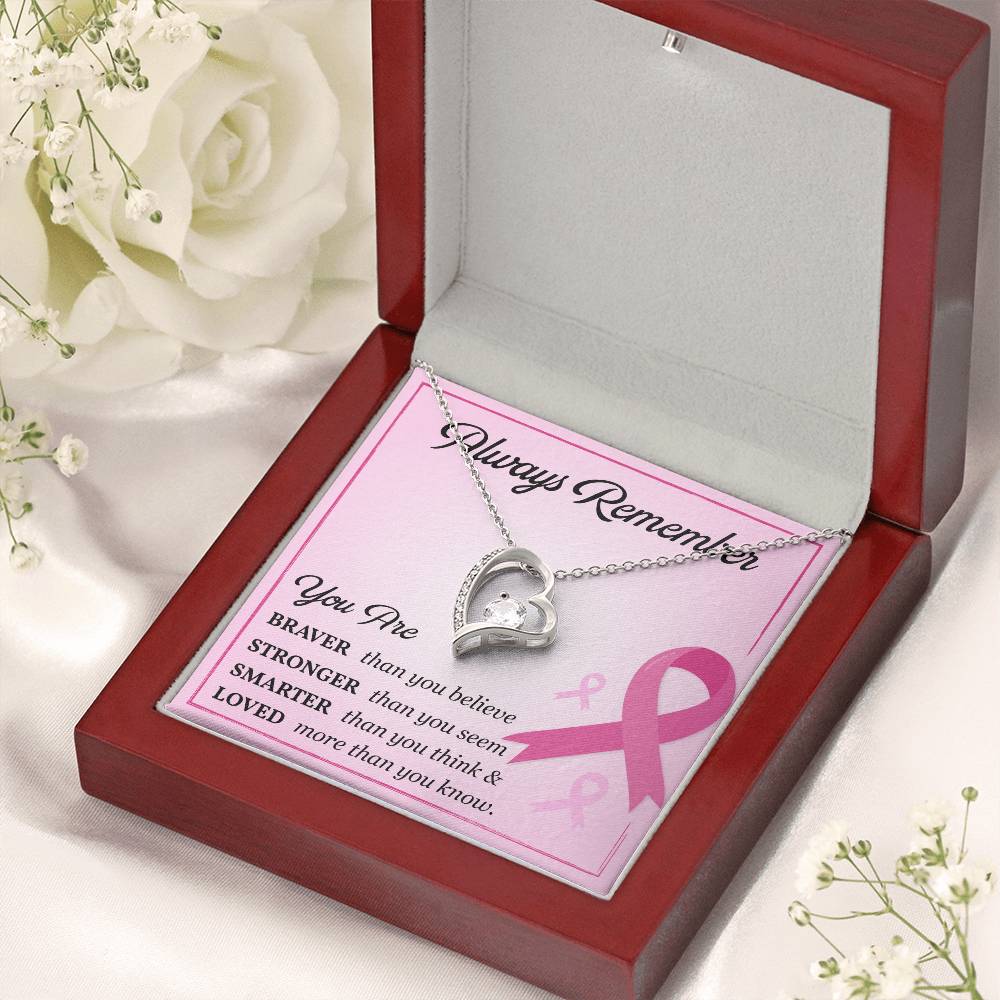 Breast Cancer Support Necklace with Card Gift Box
