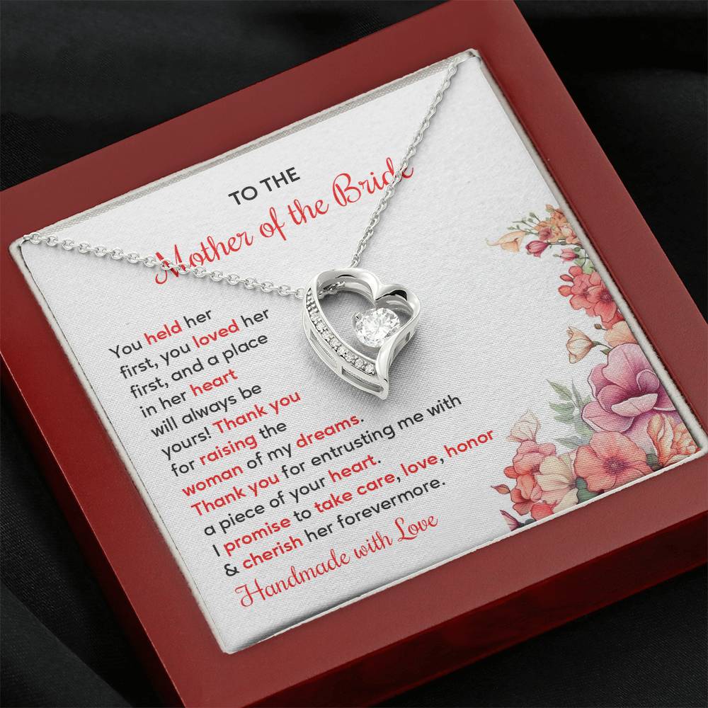 To The Mother Of The Bride, Heartfelt Necklace For Her Loving Jewelry For A Special Bond Thank You Gift For A Mother Sentimental Necklace For Love Appreciation Necklace For Her Beautiful Necklace Elegant Jewelry For Family Bond Thoughtful Necklace