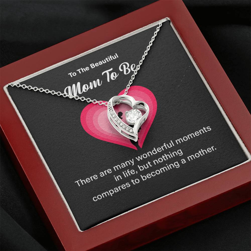 To The Beautiful Mom-to-be, Heartfelt Necklace For Her Elegant Jewelry For A Mom-to-be Thoughtful Necklace For Love And Support Sweet Pendant For A New Mom Elegant Pendant For A Mom’s Heart Thank You Gift For Motherhood Loving Message Necklace For Hope