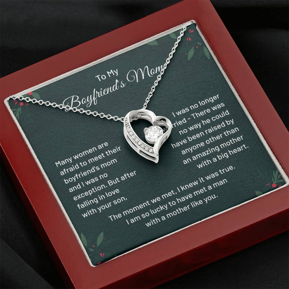 Boyfriend’s Mom Necklace Gift with Message Card
