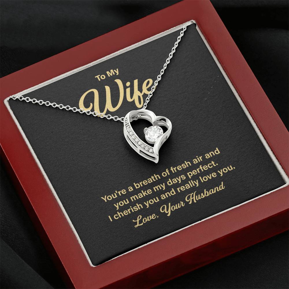 Anniversary Necklace Gift for Wife from Husband – Message Card
